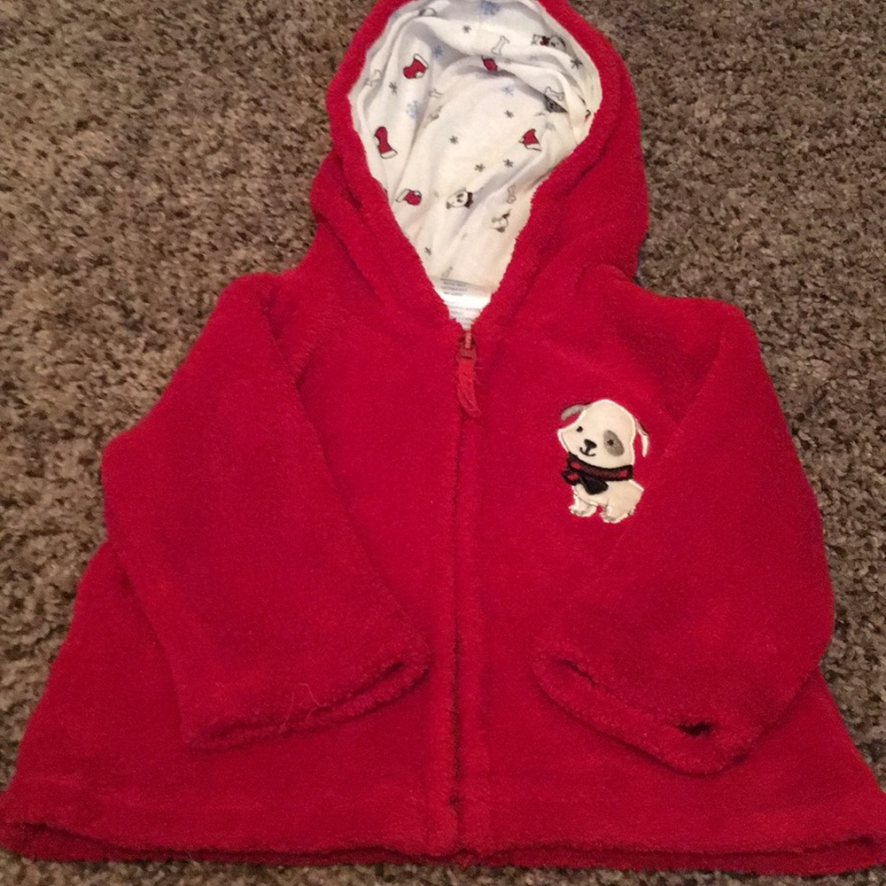 0-3 Months Fuzzy Red Jacket